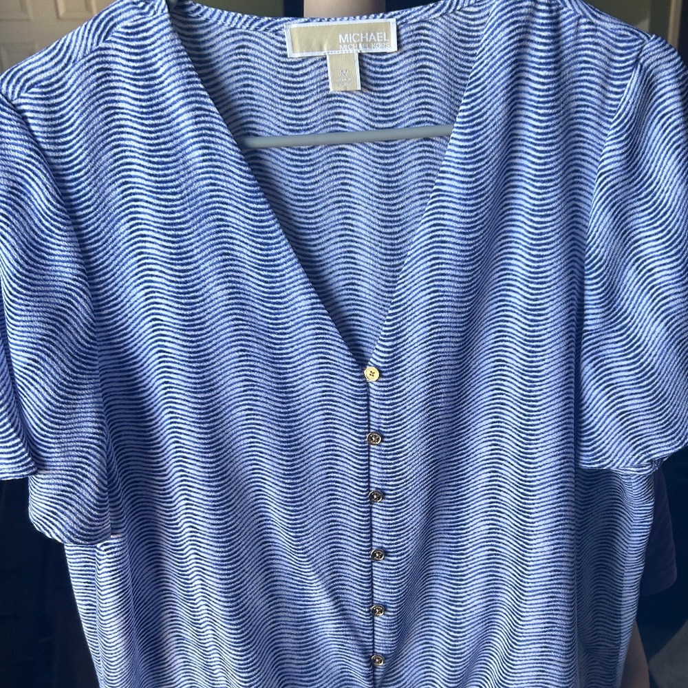 Michael Kors Button Front tie Blouse